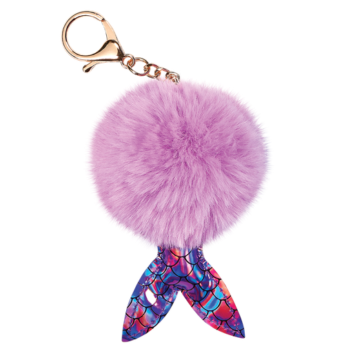 Mermaid Furry Pom-Pom Clip Purple