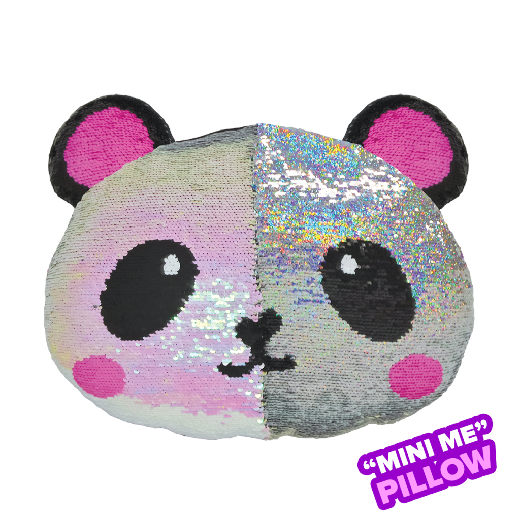 Mini Panda Reversible Sequin Pillow